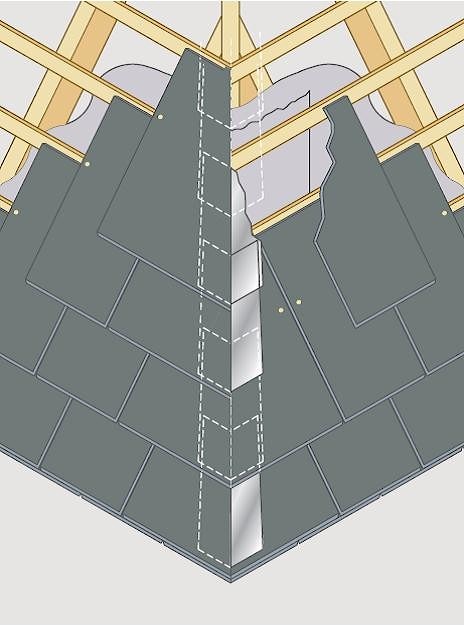 Монтаж сланцевой кровли