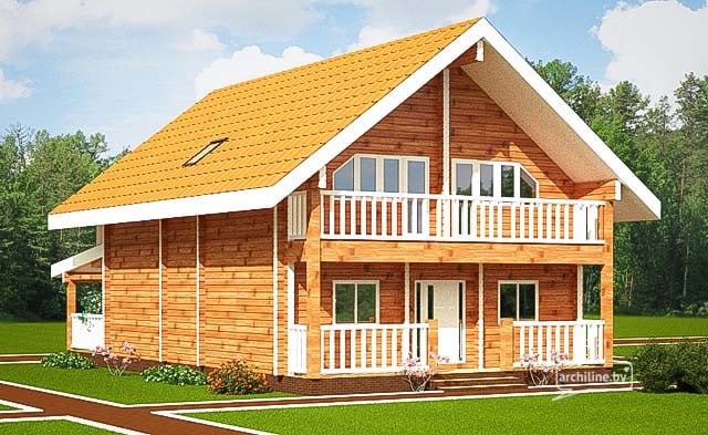 Проекты домов: деревянный дачный дом из профилированного бруса