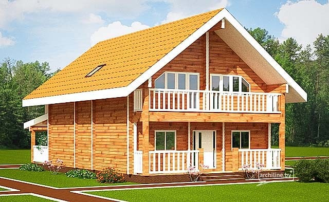 Проекты домов: деревянный дачный дом из профилированного бруса