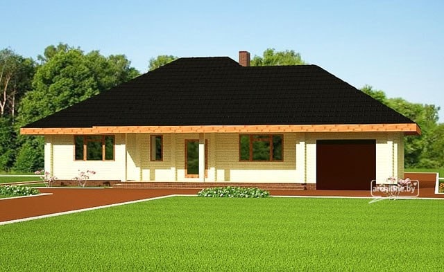 Одноэтажный дом из клееного бруса 154 м², проект "Рованиеми"   