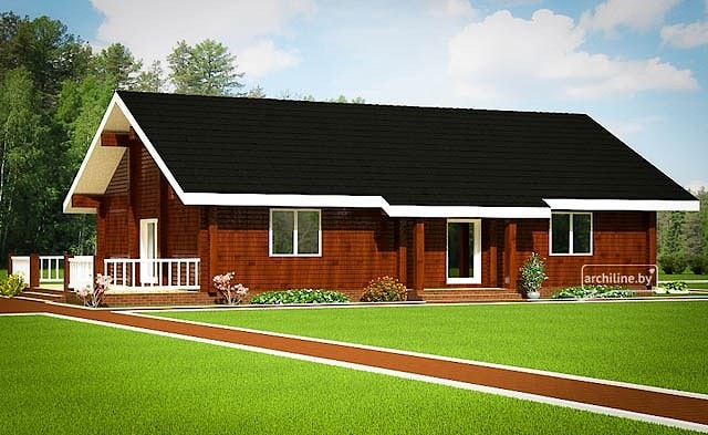Деревянный дом во французском стиле "Тепло" 130 м²   