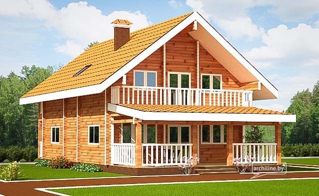 Дачный дом из профилированного бруса 192 м²   