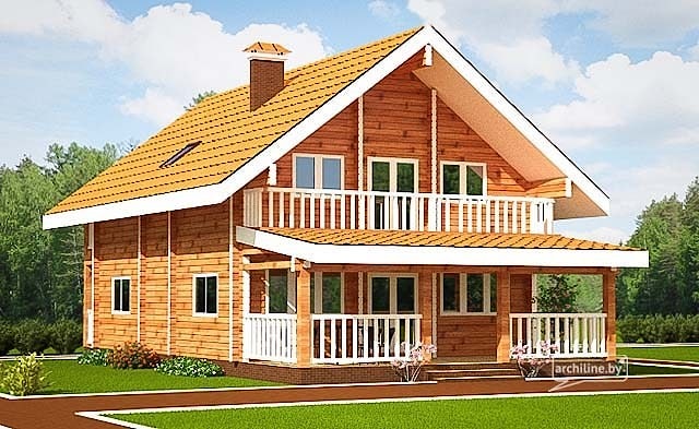 Дачный дом из профилированного бруса 192 м²   