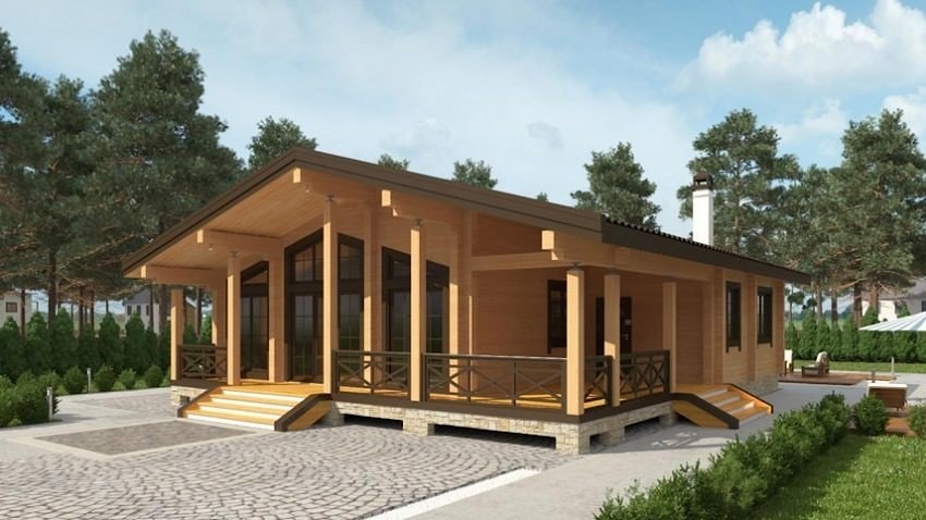 Современный деревянный дом, зодчий: Archiline Log Houses ( Архилайн Лог Хаусес )
