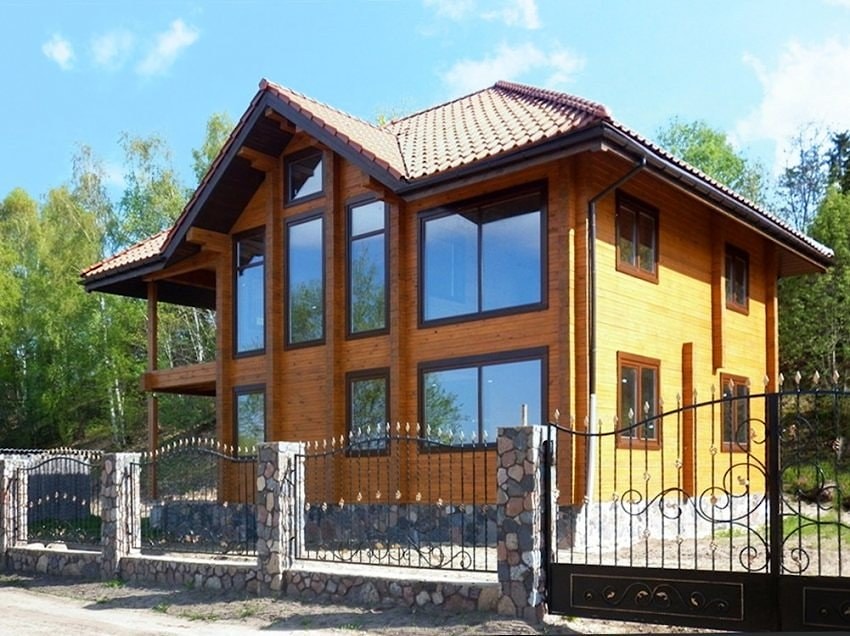 Современный деревянный дом, зодчий: Archiline Log Houses ( Архилайн Лог Хаусес )