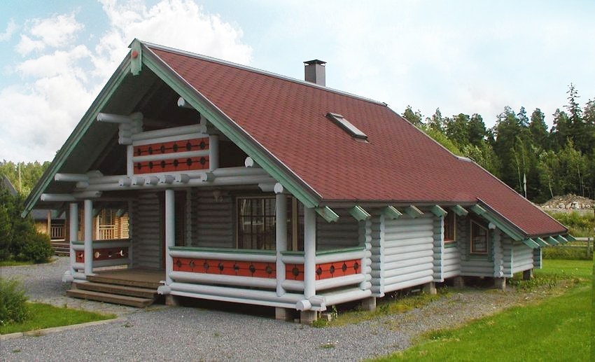 Современный деревянный дом, зодчий: Archiline Log Houses ( Архилайн Лог Хаусес )