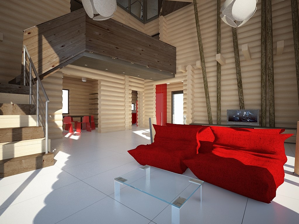 Дизайн интерьера деревянного дома 
