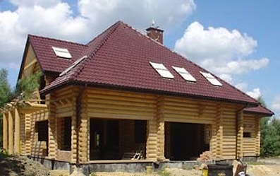 Дом под ключ из бревна естественной влажности с мансардой, польский проект