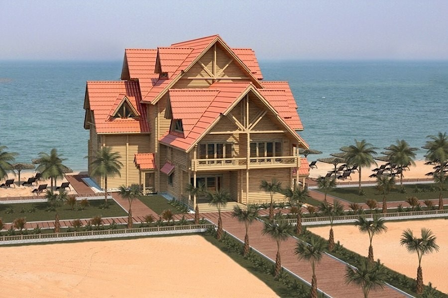 Строительство деревянного дома отеля в ОАЭ Дубаи, Персидский залив, проекты гостиницы — строительная компания Archiline Houses