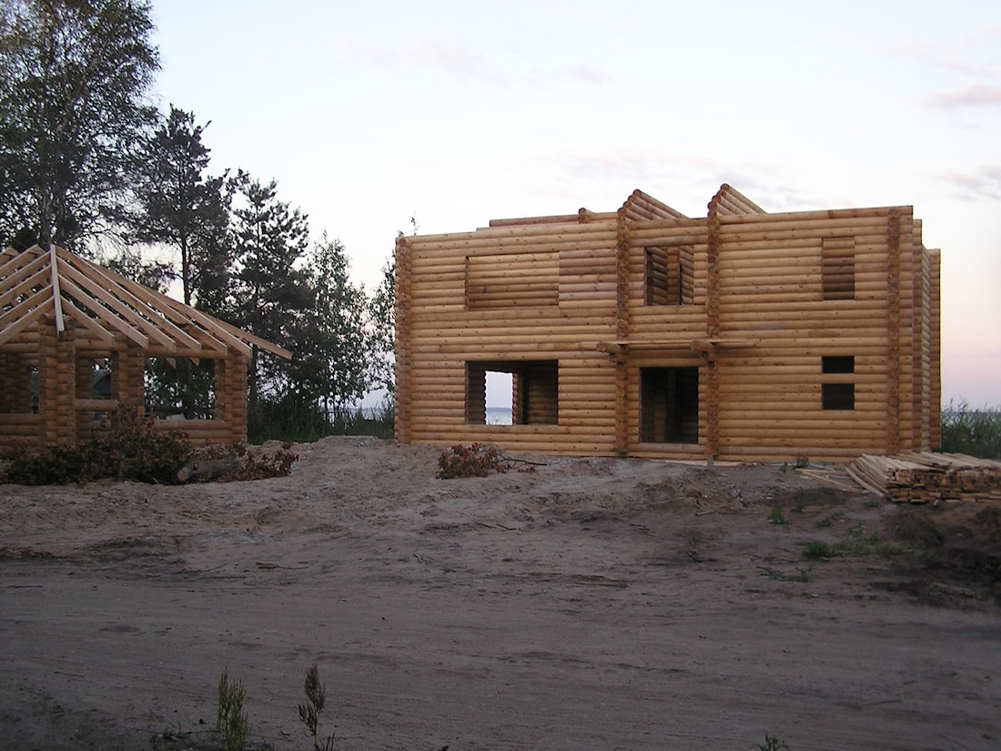  деревянного дома и бани из бревна 