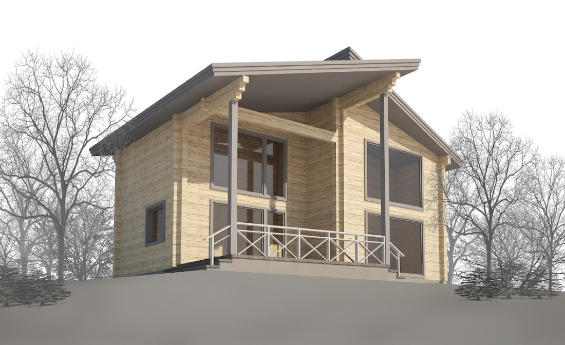 Holzhaus "Bayerische Alpen" (hell)
