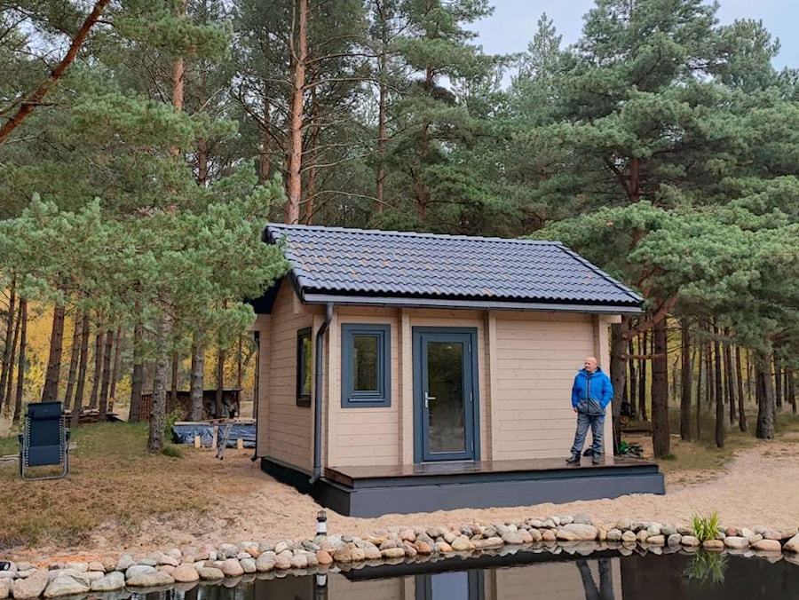 Небольшая баня из клееного бруса "Латвия Лиепая" 19.6 м²   