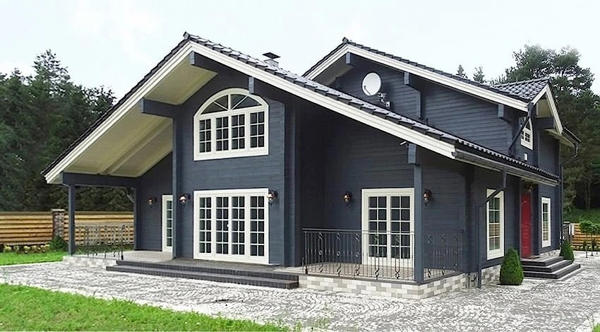 Деревянный дом из клеёного бруса, проект "Борисов", 221 м²  