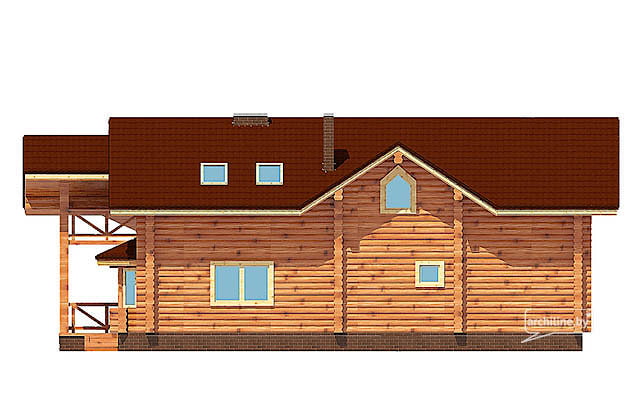 Бревенчатый деревянный дом, проект "Белпари"