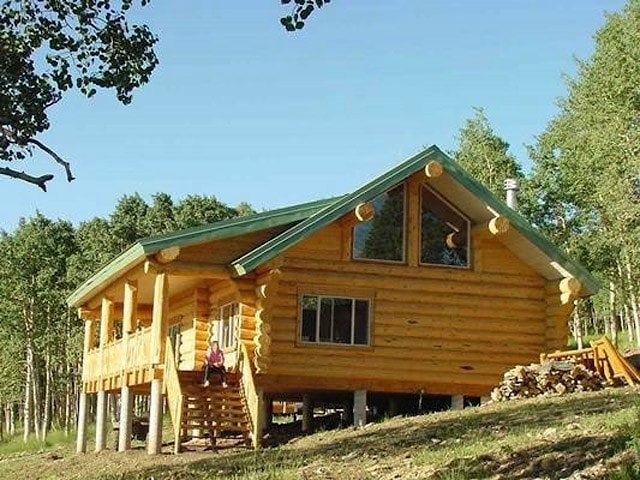 Проекты домов: деревянный дом на свайном фундаменте из бревен