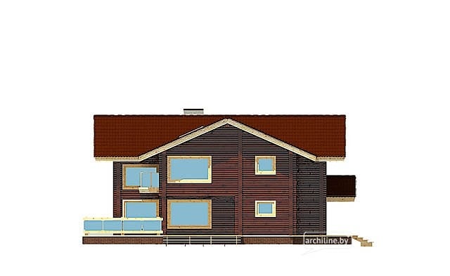 Просторный деревянный дом из профилированного бруса 315 м², проект фундамента