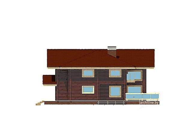Просторный деревянный дом из профилированного бруса 315 м², проект фундамента