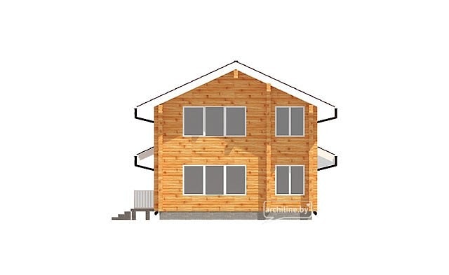 Проекты домов: деревянный дом из бруса в два уровня