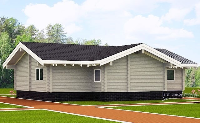 Деревянный дом из клееного бруса 156 м², "Гродно" 