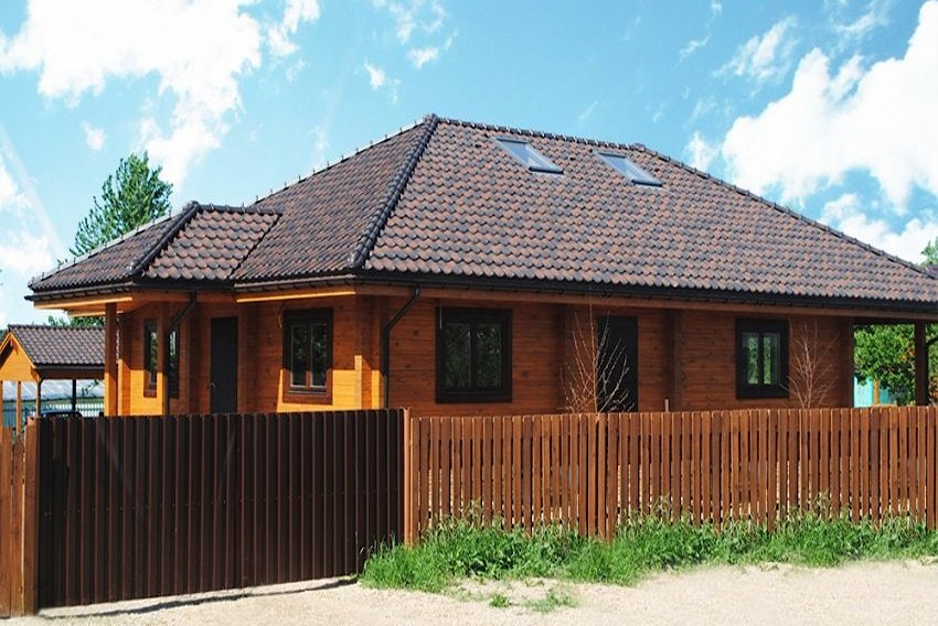 Одноэтажный деревянный дом из бруса "Тёплый". Минск   
