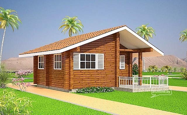 Компактный деревянный дом "Кемпинг хаус" из бруса 28 м²   
