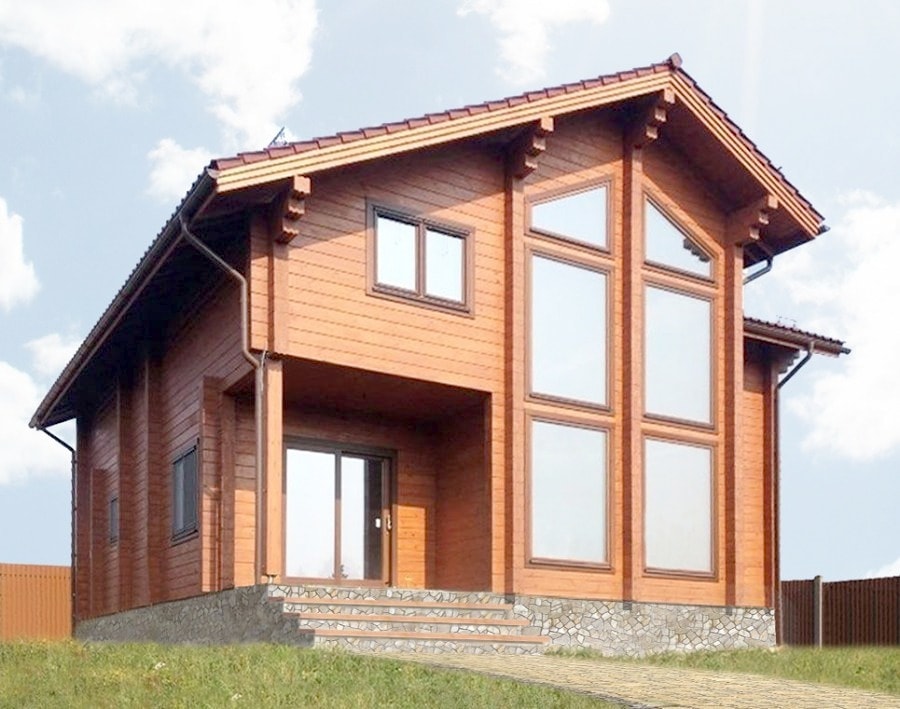 Частный дом из клееного бруса «Домостроение», 215 m2   