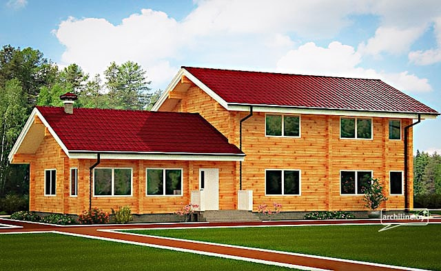 Деревянный дом из бруса "Красный ключ" 175 м²   