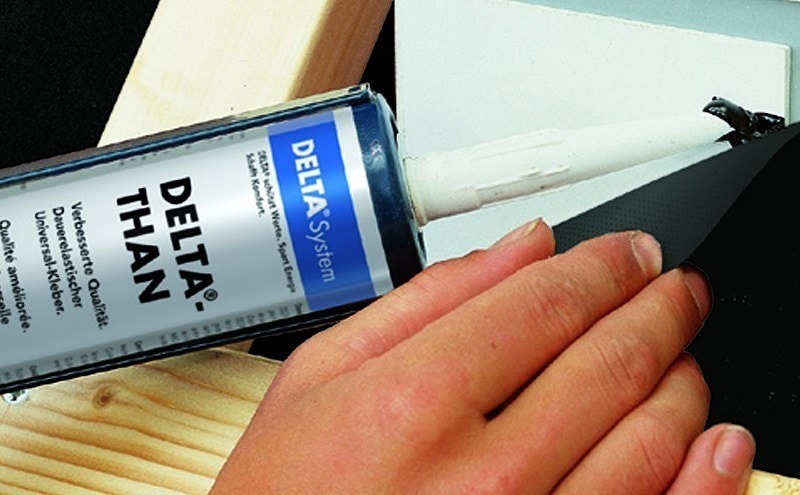 Клей для соединения гидроизоляционных мембран к конструкции черепицы и мансардным окнам DELTA-THAN