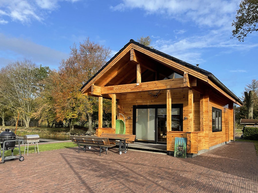 Деревянный дом с сауной из клеенного профилированного бруса "Дунай", 82 m2. Германия   