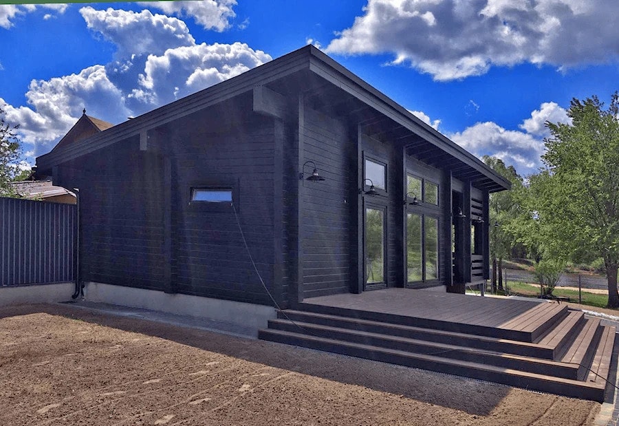 Черный деревянный дом в скандинавском стиле, 138 м², проект "Черный Викинг"  