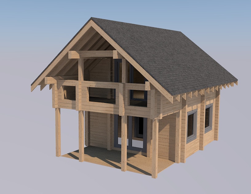 Готовый деревянный дом, цена (по запросу) руб, проект "Латвия"  