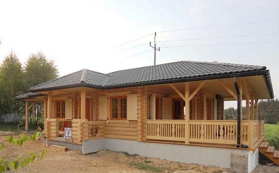 Деревянный дом из бревна, проект "Ковбой" 162 м²   