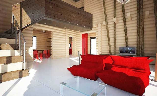 Дизайн интерьера деревянного дома   