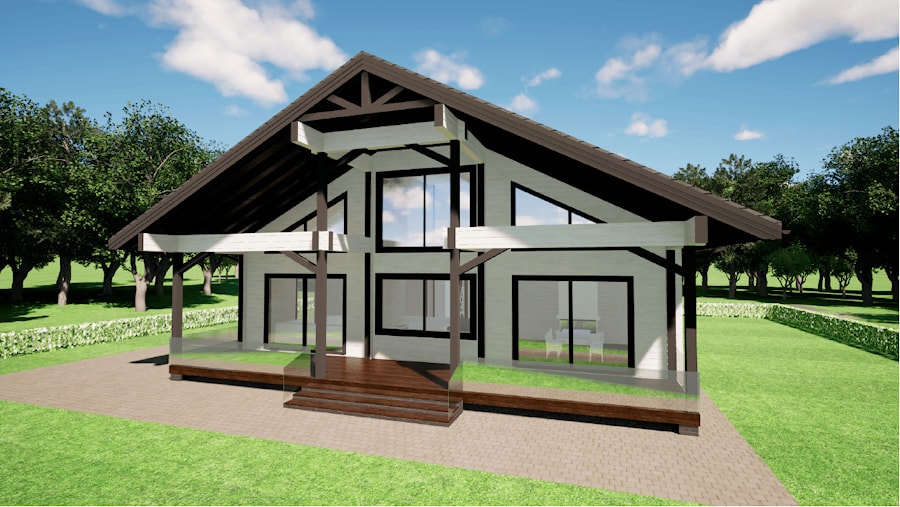 Деревянный дом из клееного бруса «Евросемерка» 276 м²   