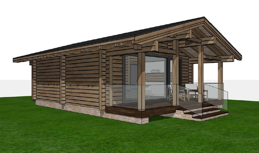 [COPY-752-771] Деревянный дом из клееного бруса «Евродвушка» 51 м² в Житковичах   