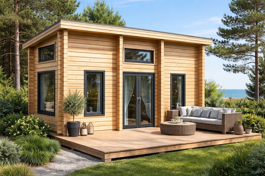 Деревянный дом в Крыму из бруса и клееного бруса   